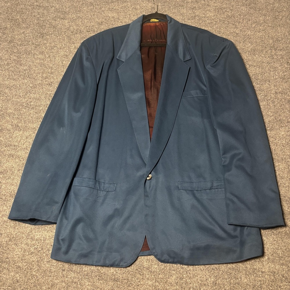 Thach‎ Le Suit Mens XL 36x36 Blue Classic Notch Lapel 1 Button 2 Piece